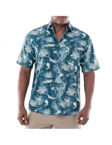 Guy Harvey Short Sleeve Men's Woven Shirts Printed une grave pollution 